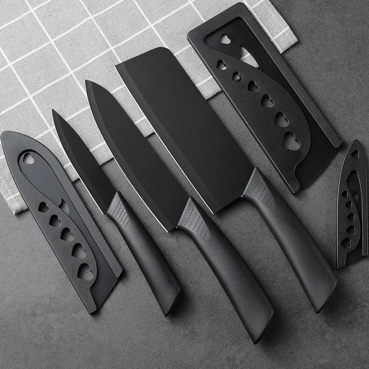 Stainless Steel Kitchen Knife Set with Block, Professional Chef Knife Cleaver Fruit Knives for Meat Vegetable Cutting