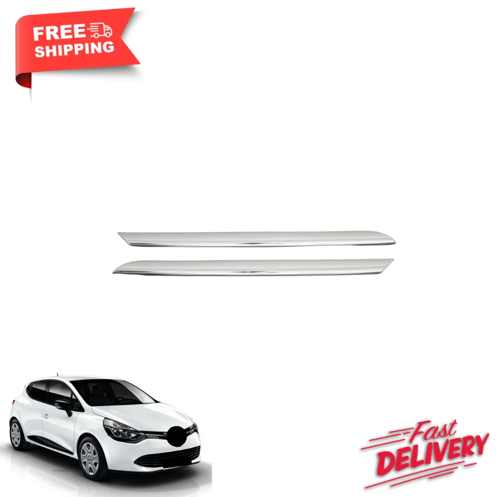 2 PCs for Renault Clio 4 HB/SW chrome front grille. 2015 and above stainless steel. A + quality modified design accessory