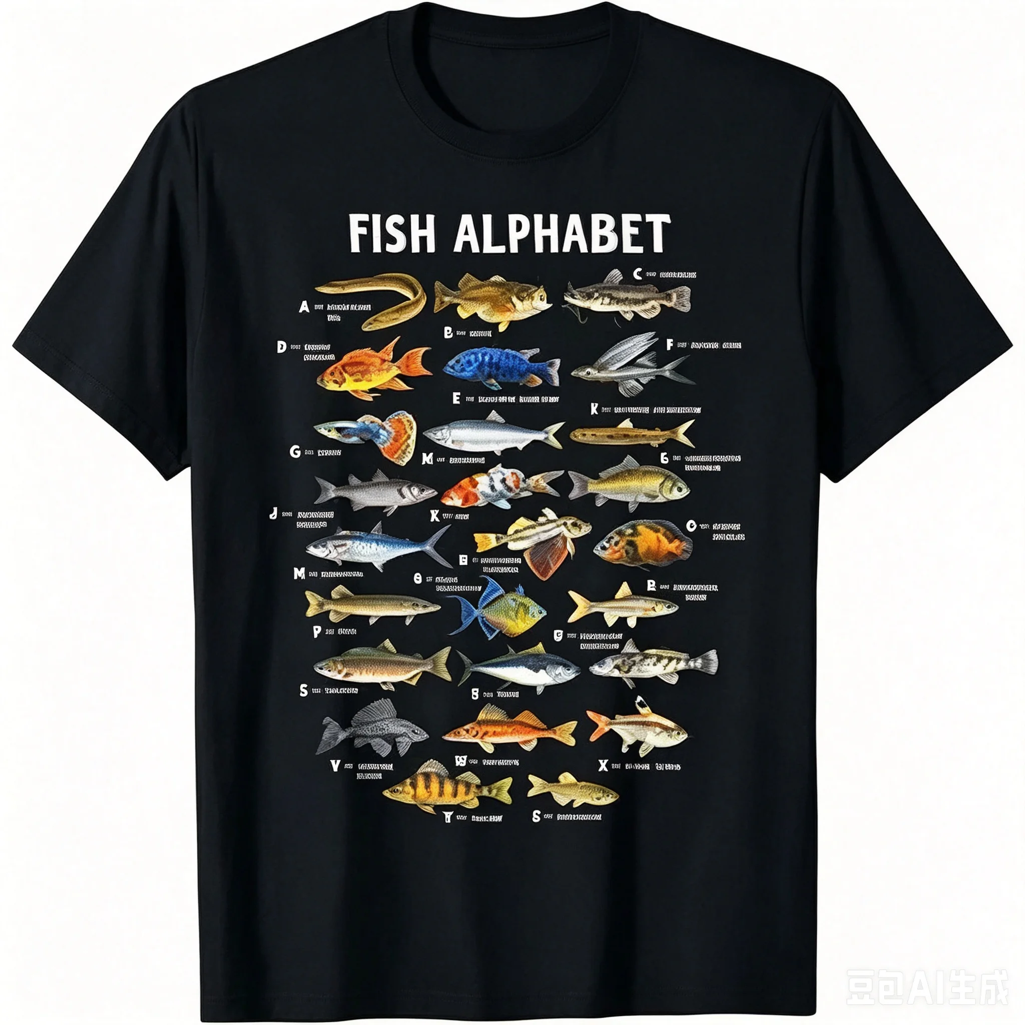 Men Fish Alphabet Graphic T Shirt Smooth Cotton Crew Neck Short Sleeve Funny Fisherman Humor Casual Seamless Tees Tops