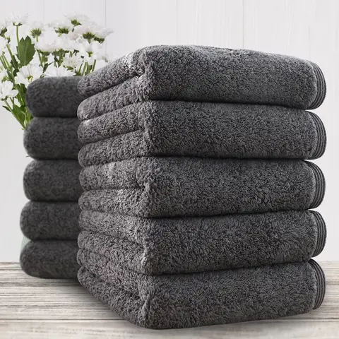 [코튼클라우드] 도톰한 170g 100% 면, 40수 호텔 수건, 차콜그레이 5장/10장, 목욕 수건,  40*80cm 코튼클라우드