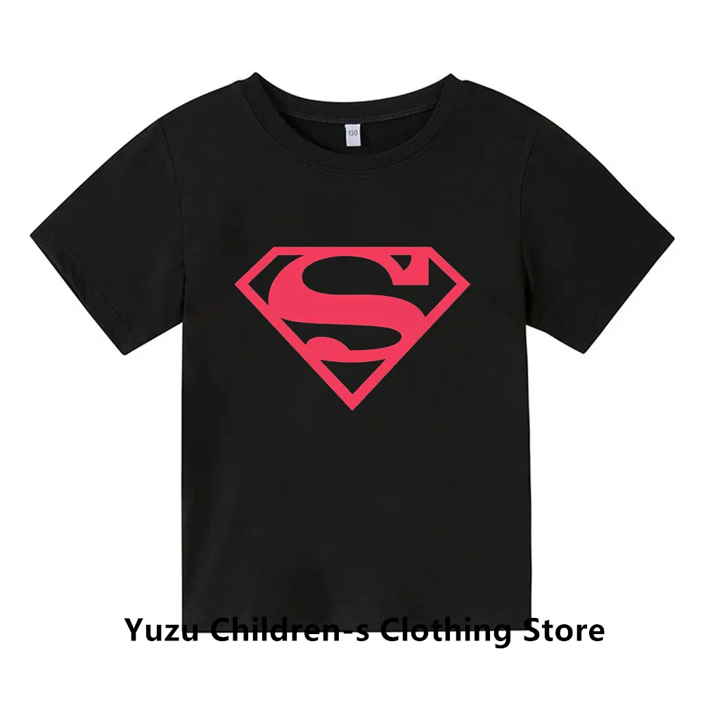 Marvel Superman Fashion Printing Brand Summer Children\'s T-Shirt Children\'s Baby Short Sleeve T-Shirt Boys and Girls Top Gift