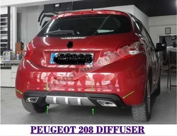 For Peugeot 208 Diffuser 2012 2013 2014 2015 2016 2017 2018 2019 Extension Rear Bumper Attachment Car Styling Auto Universal