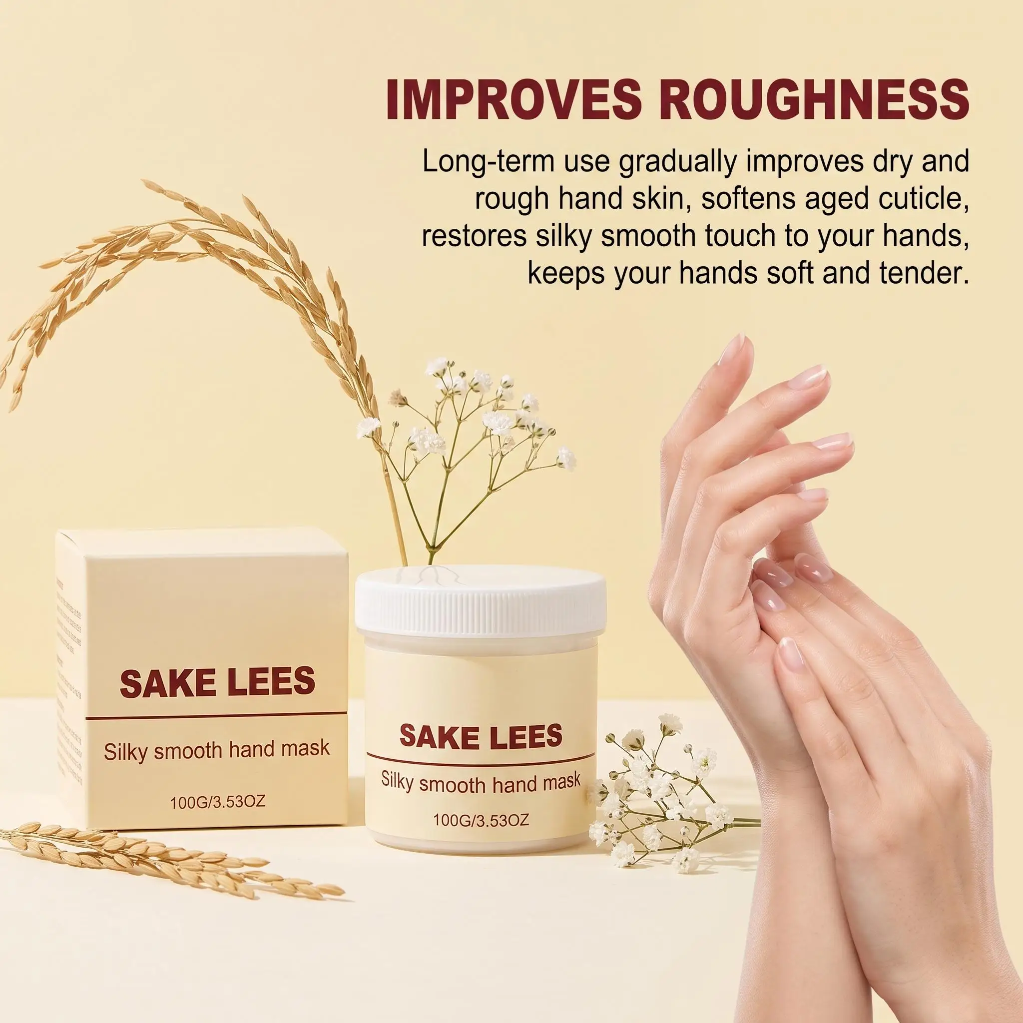 Sake Hand Mask Intensive Moisturizing Hydrating Nourishing Repair Dry Rough Skin Softening Smoothing Deep Penetrating Daily Hand Skin Care
