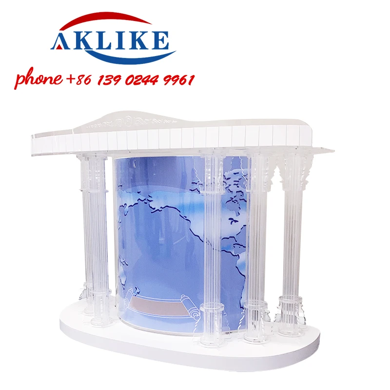 2025 Church Pulpit Colorful Illuminated Lectern Modern Rostrum Pulpit With Wheels Design Logo Portable Podium Free Shipping