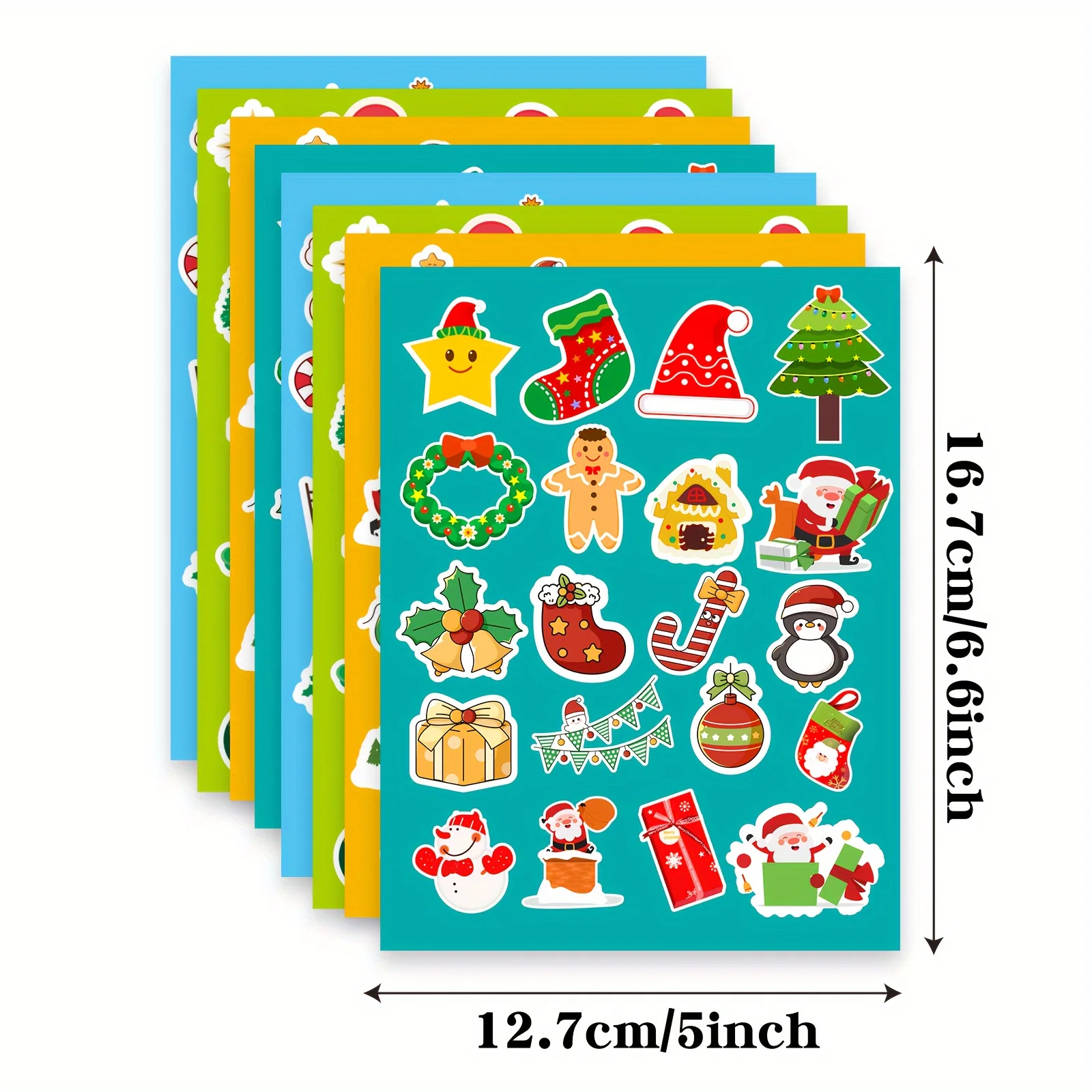 154 Pcs Christmas Decorative Stickers - Classic Holiday Icons for Scrapbooking, Journals, Cards, Gift Sealing
