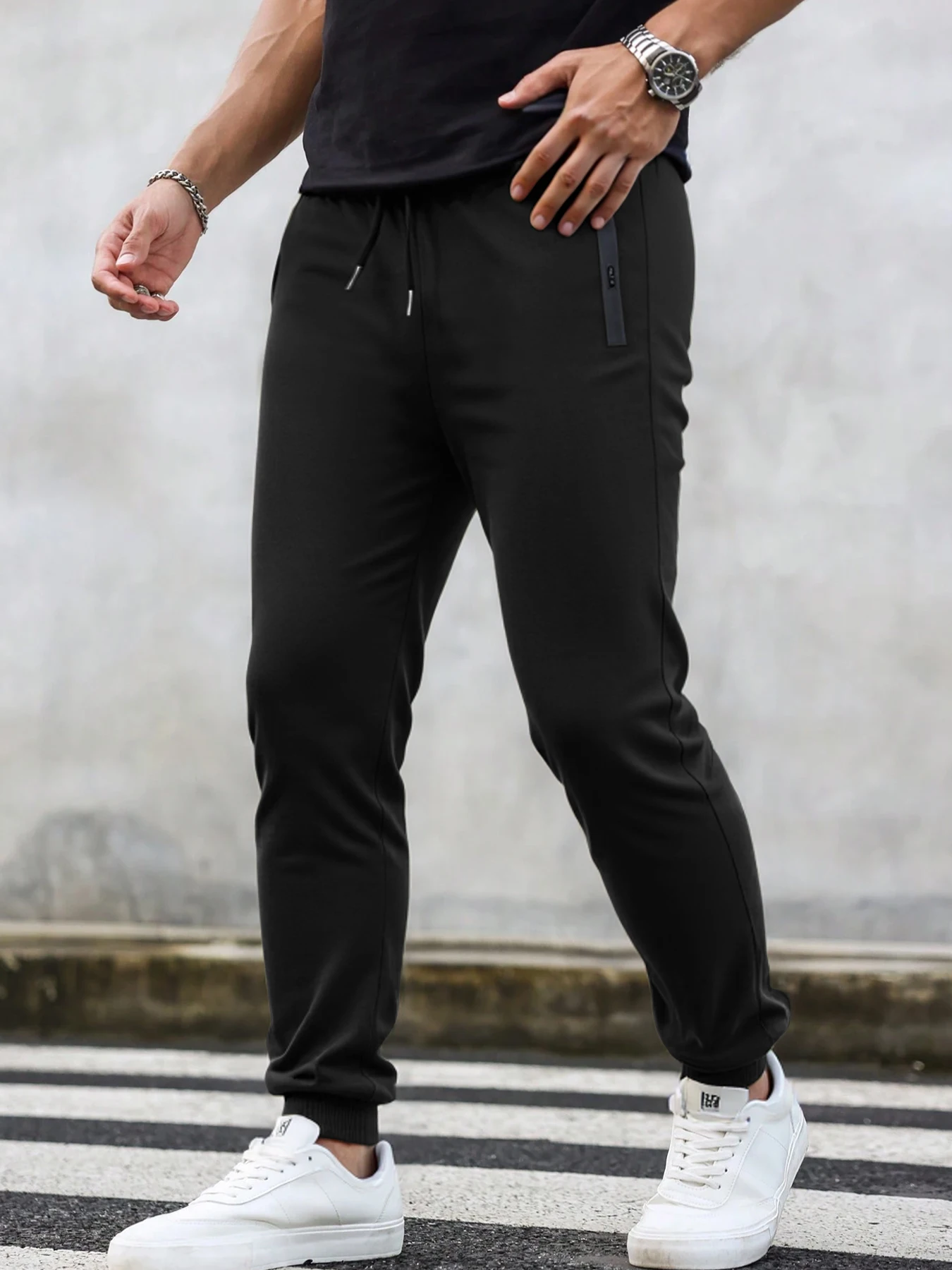 Men's Pants 3-Pack: Casual Trousers & Sweatpants — Zip Pockets, Knit Fabric, Multi-Pack — Cuffed & Straight-Leg Styles — Regular