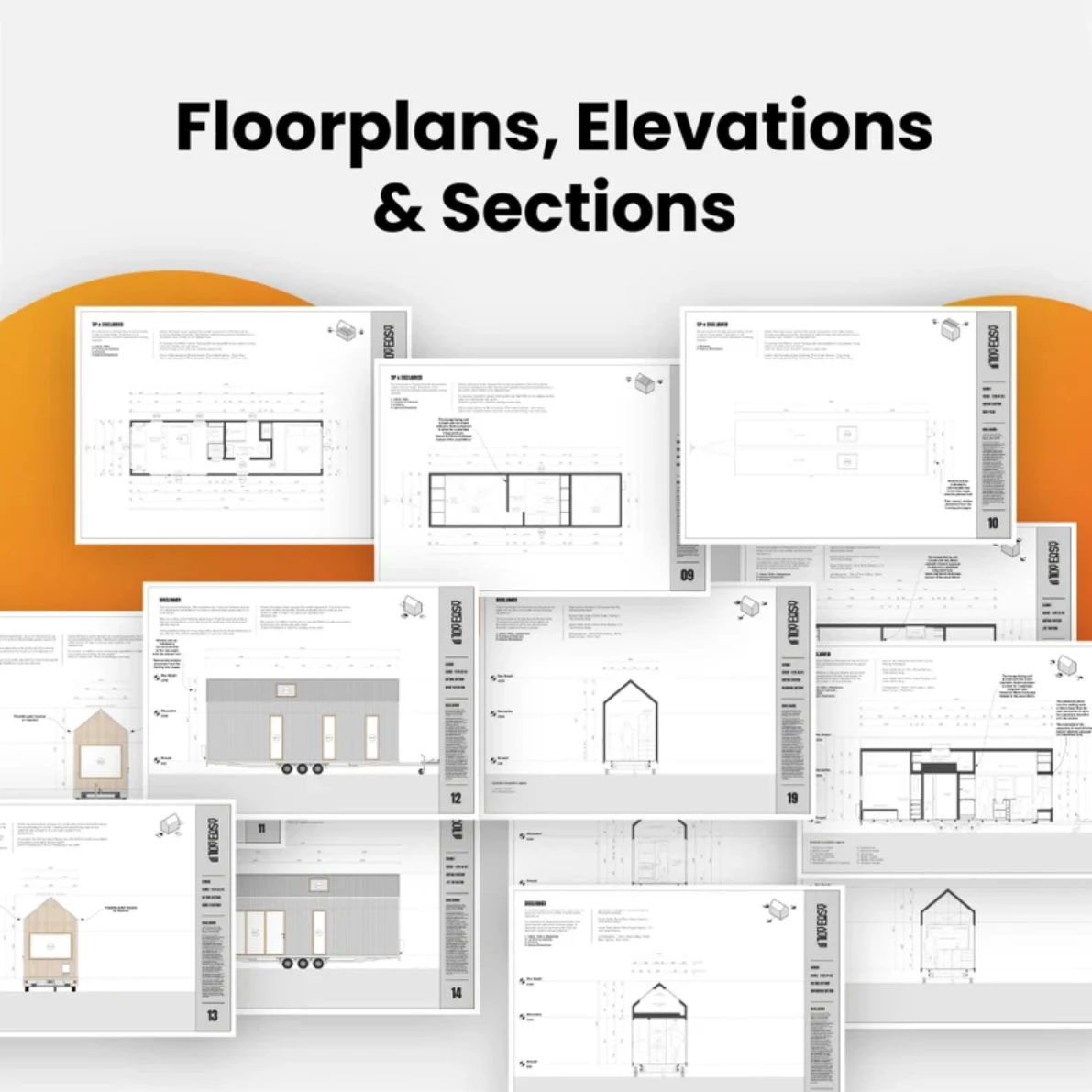 خطط البيت الصغير (الخطط المطبوعة) | 8.5 م × 2.4 م مخططات ذاتية الصنع على العجلات | 2-غرفة نوم مع دور علوي | دليل البناء الكامل #3