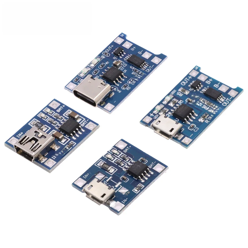 Ładowarka do akumulatorów litowych 3,7 V 5 V 1 A 2 A Ładowanie akumulatorów litowo-jonowych Lipo Chroń moduł „dwa w jednym” Płyta ochronna Micro USB typu C — 2