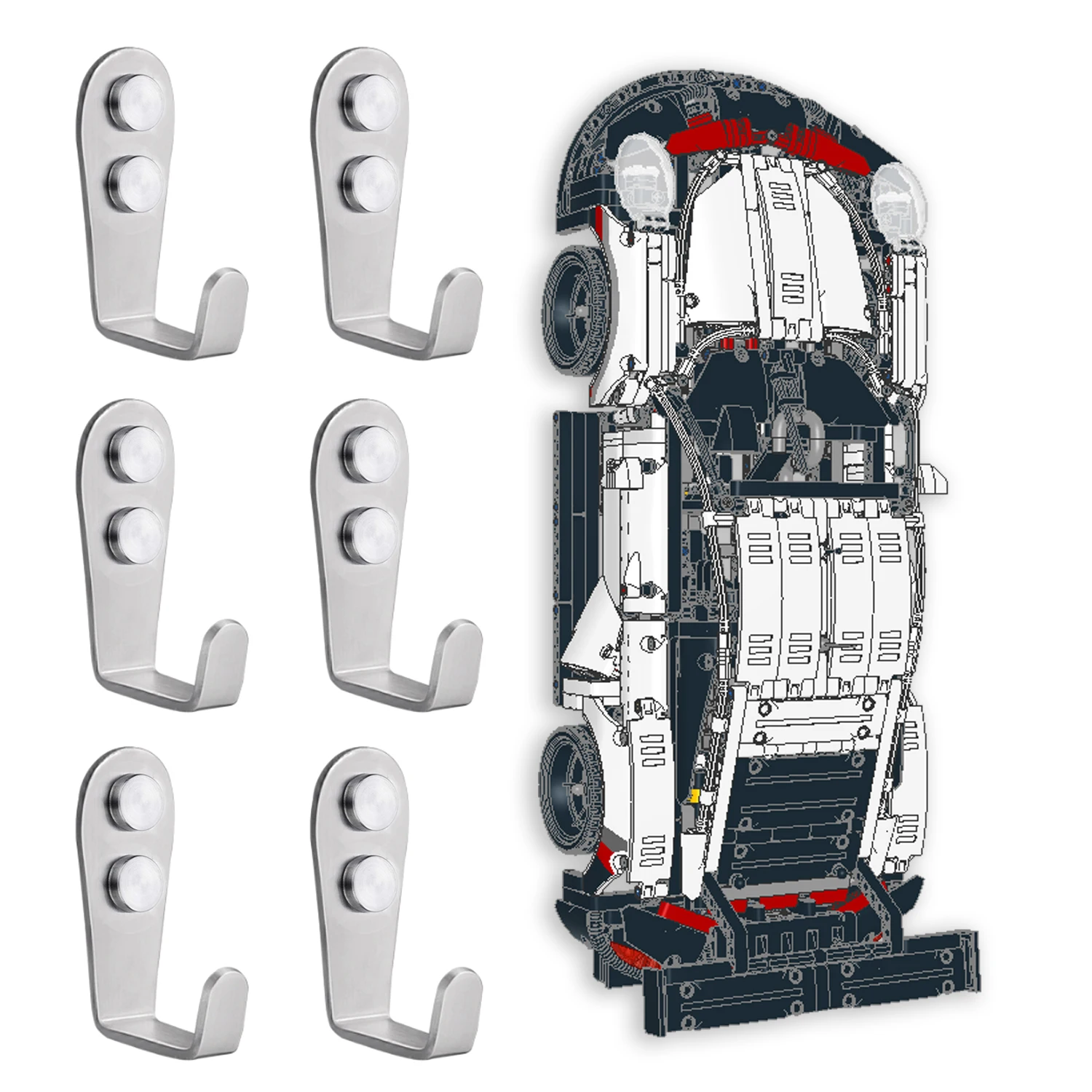 XGREPACK Goods Wall Mount Hook for Lego Technic Mercedes-AMG F1 W14 E (42171 Wall Hook)