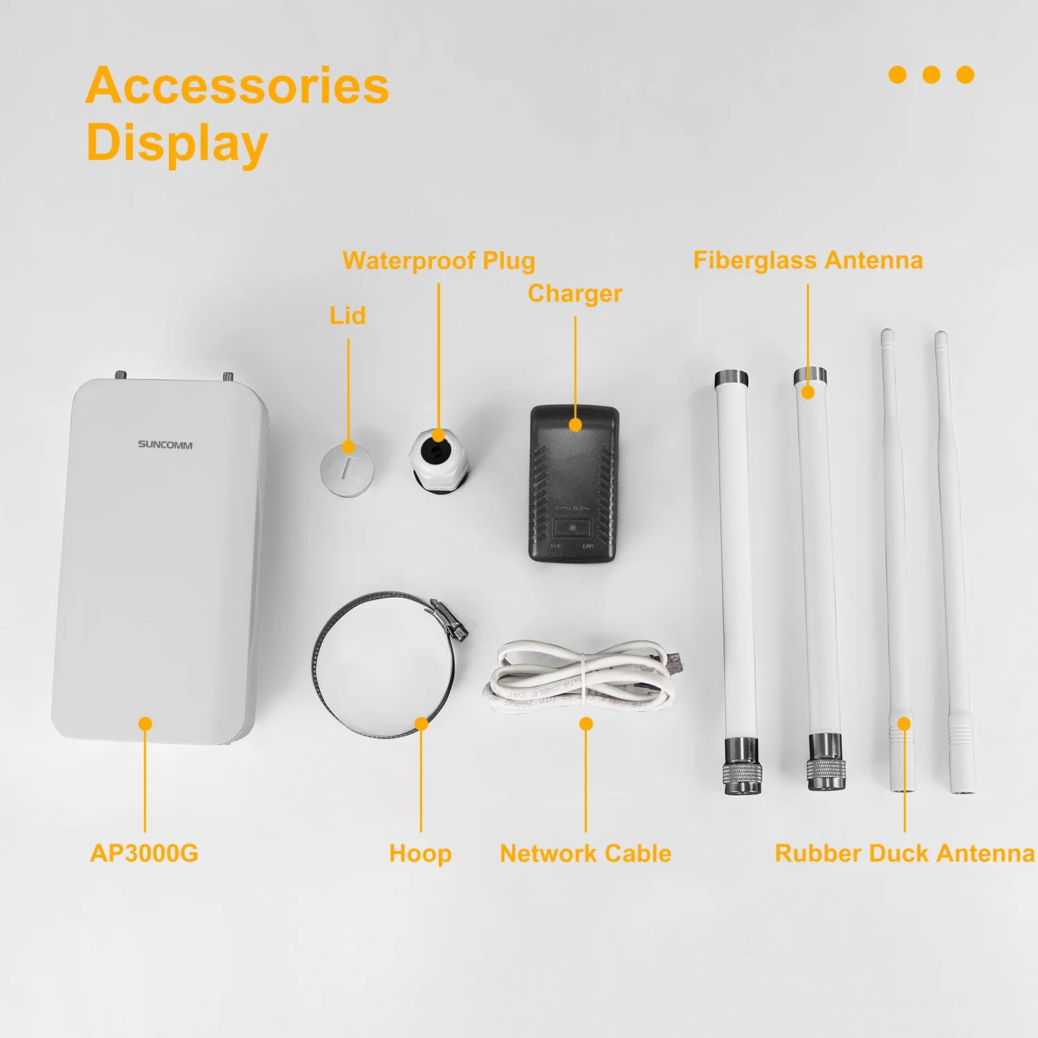 SUNCOMM AP3000G Dual-Band WiFi 6 Outdoor Access Point PoE Powered up to 128 Users Flexible Deployment for Community/Campus
