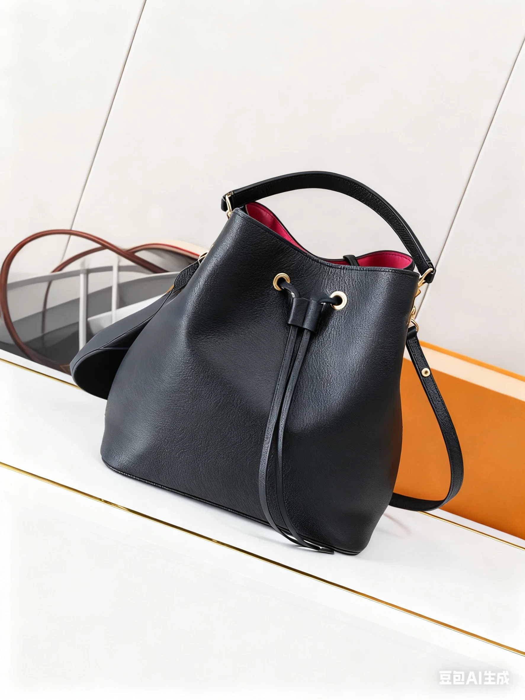 

2025 New Fashionable and Double Handle and Single Zippers Double Shoulder Straps Bucket bag