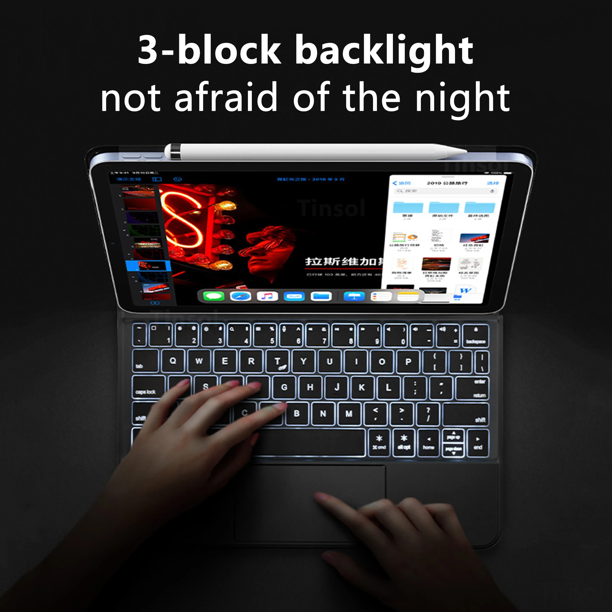 Magie Tastatur Für iPad Pro 11 12,9 2021 2020 2018 Air 4 5 10,9 Tastatur Fall Mit Trackpad 360 ° drehen Falten Backlit Smart Abdeckung