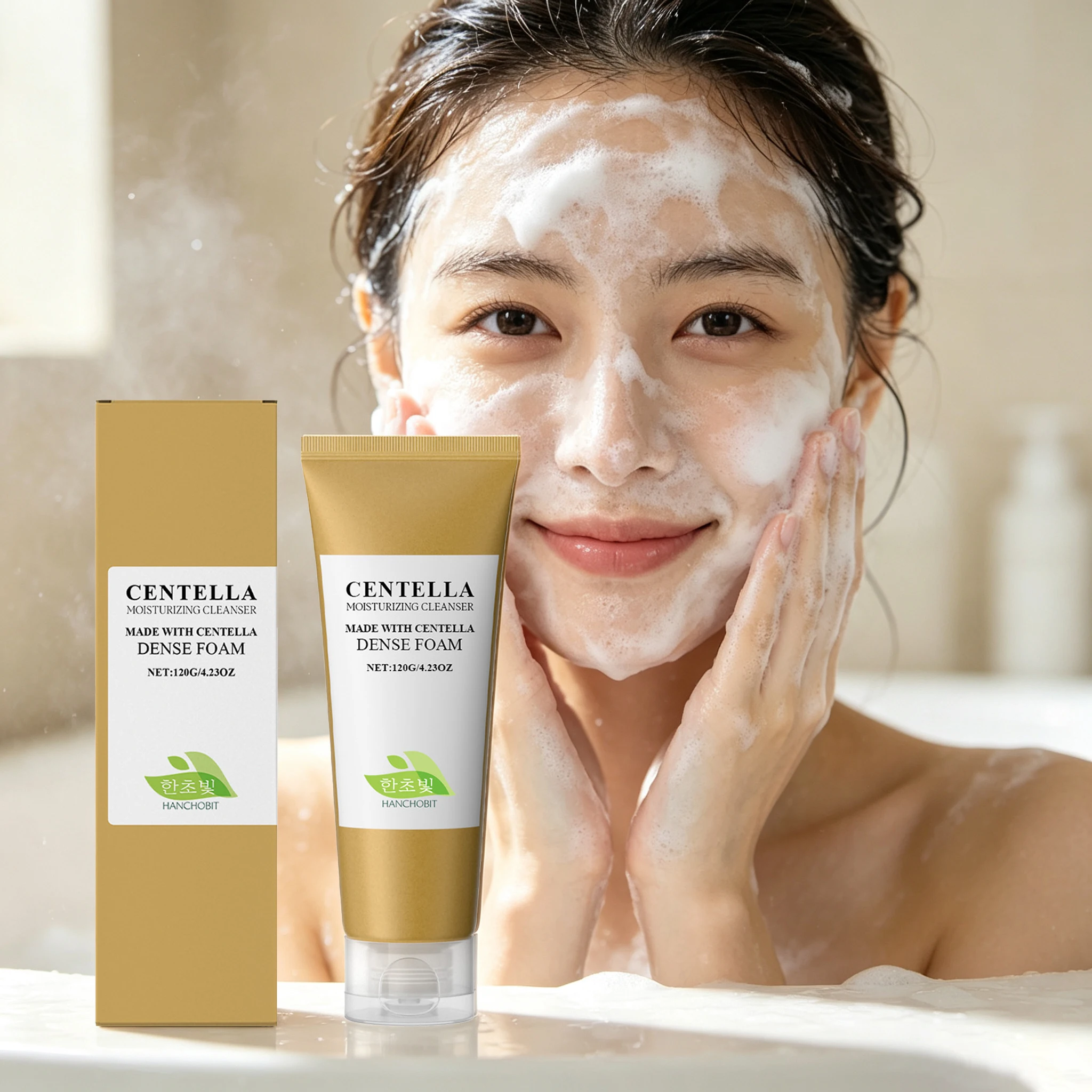 120G Centella Face Cleaner Rich Bubble Gentle Cleaning Pores Moisturizing Skin Oil Control Improve Skin Texture Enhance Smoothness Non-tight Facial Cleaner