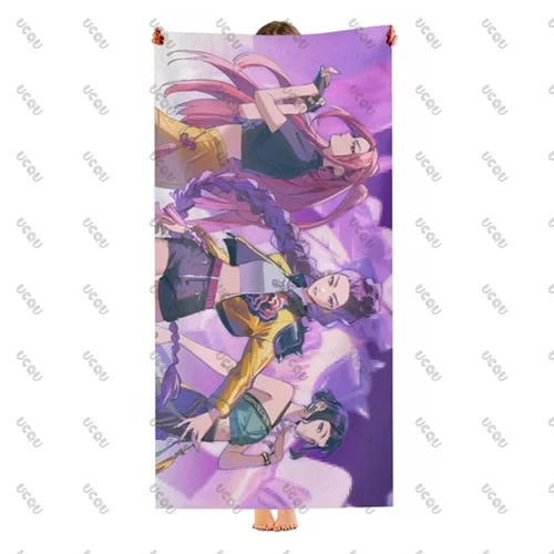 Imagen 2 del producto KPop Demon Hunters-Toallas de natación para cumpleaños, baño, amantes de la música al aire libre, toalla de playa, regalo de secado rápido, mujeres, niñas, niños, fanáticos