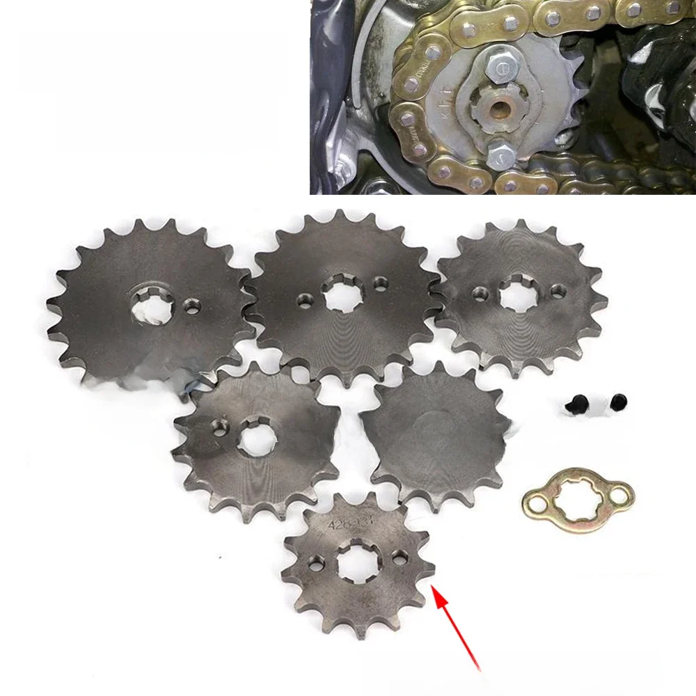 AliExpress NONE Front Engine Sprocket 428# 17mm 10 11 12 13 14 15 16 17 18 19T Teeth For 50cc-125cc Off-road Bicycle ATV Quad Go Kart Motorcycle