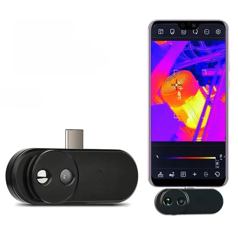 HT-102 Mobilna kamera termowizyjna do urządzeń Android z portem Type-C, kamera wizualna 640X480, rozdzielczość 32x32, dwuobiektywowa kamera termowizyjna na podczerwień — zdjęcie 2