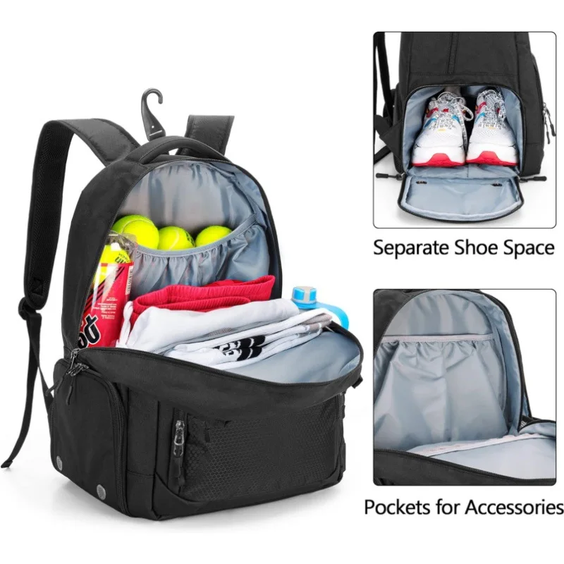 Tennis Bag Men/Women to Hold 2 Rackets, Tennis Backpack with Separate Shoe Space for Tennis Sport Pickleball Badminton Racquet