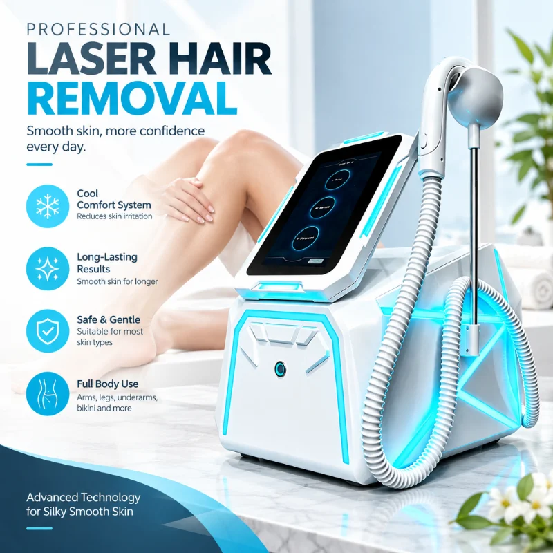 Ice Cooling Painless Salon Epil Gear 10Bars FAC 5 Wavelength Diode Laser 755/808/830/940/1064nm Permanent Hair Removal New Model