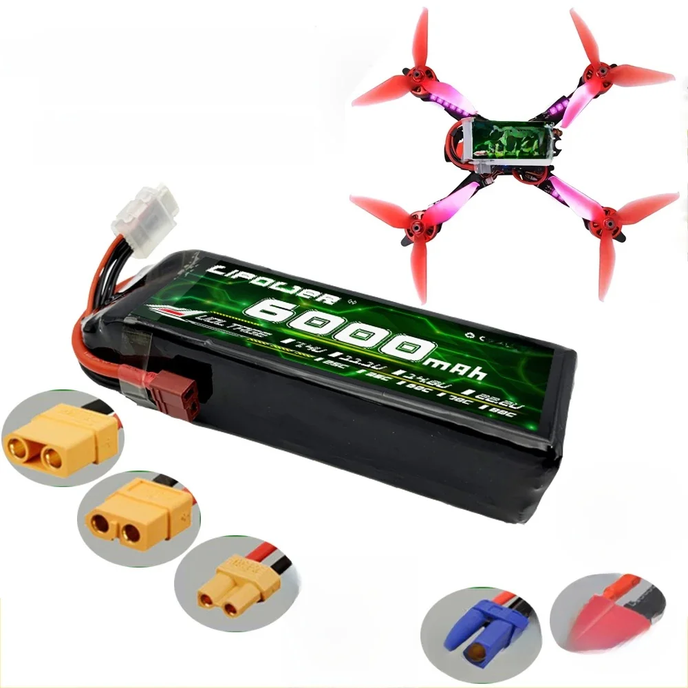 6000mAh Lipo Drone UAV lithium Battery Quadcopter Four Axis 7.4V 11.1V 14.8V 18.5V 22.2V For RC Car FPV Racing Truck Boat Part