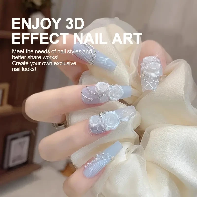 RINO Satin Carved Maw Non Stick Hand Nail Extension Poly Gel For Nail Art Design Nail Beauty Products Pearlescent Colors Nail