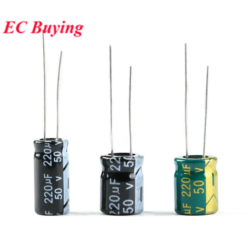 1-20Pcs DIP Aluminum Electrolytic Capacitor 6.3V 10V 16V 25V 35V 50V 63V 100V 200V 250V 400V 450V 100UF 220UF 330UF 470UF 680UF