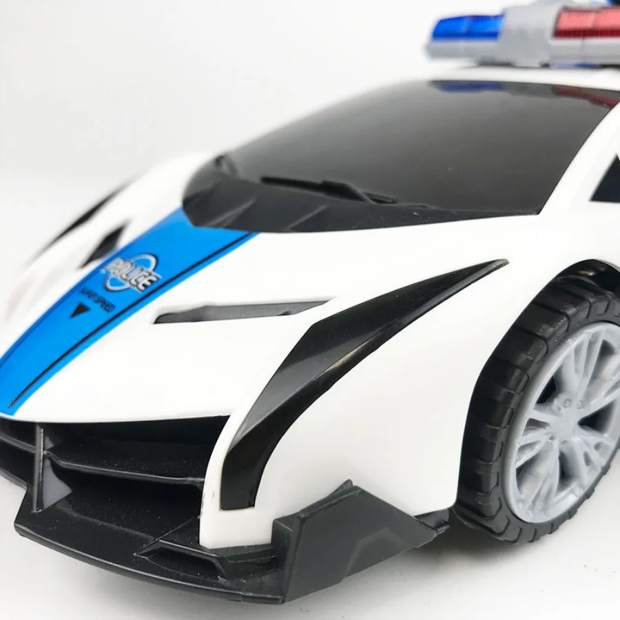 Transforming Toy Car Electric Light Music Rotating Police Car Automatic Toy Car Car Boy Car Toy Gift for Kids ,Without Battery