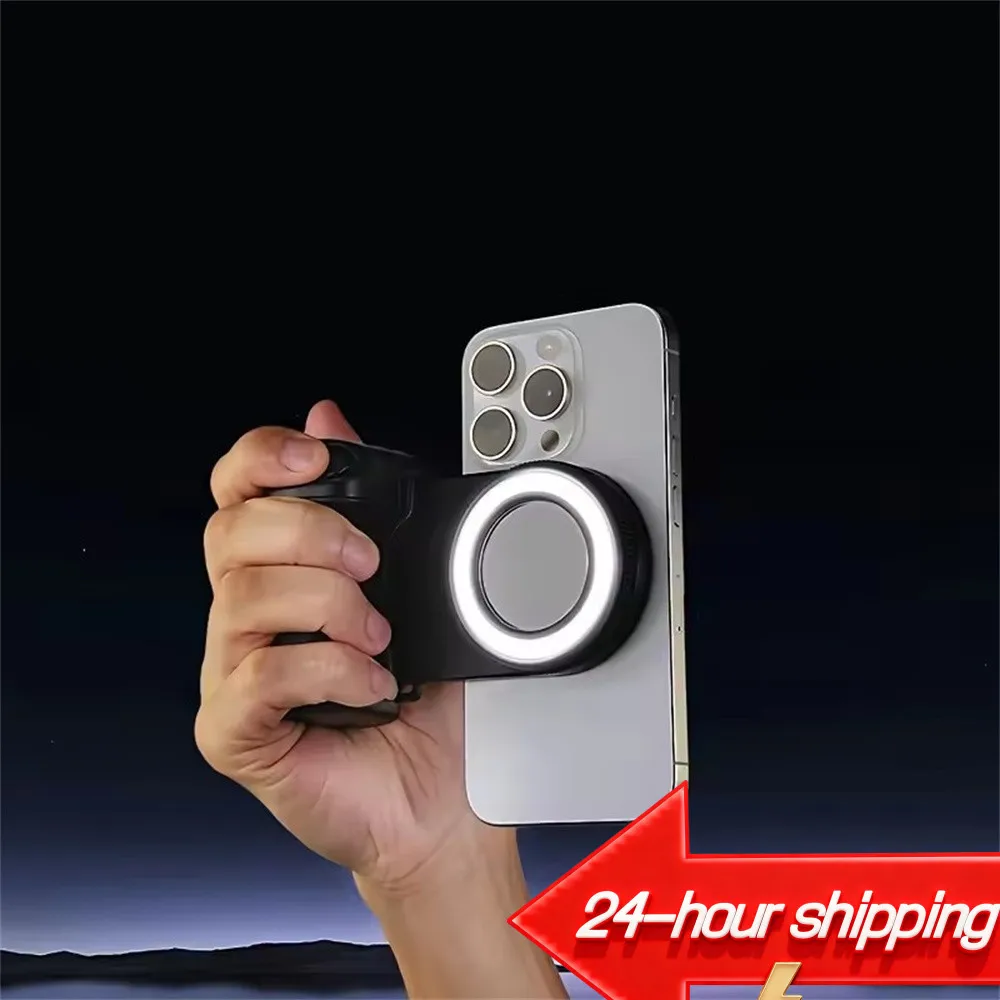 

With Adjustable Charging Light Magnetic Selfie Phone Holder Bluetooth Shutter Remote Camera Phone Holder Holder small ring light