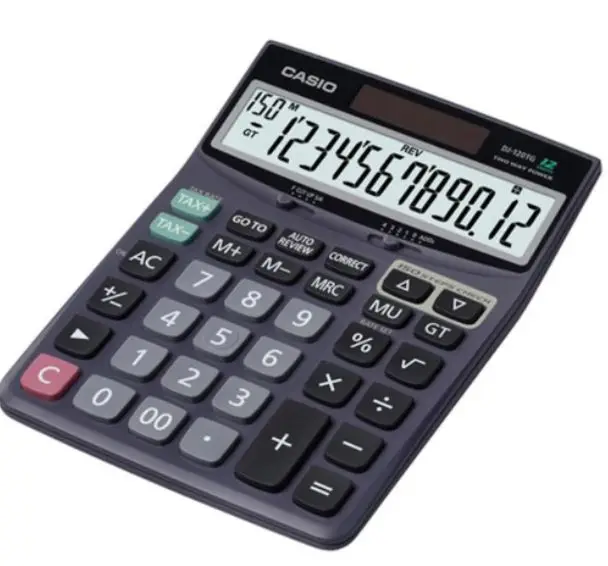 Casio DJ-120D Plus 12 Digit Desktop Calculator Battery Solar Calculator Big Buttons Financial Business Accounting Tool School Student