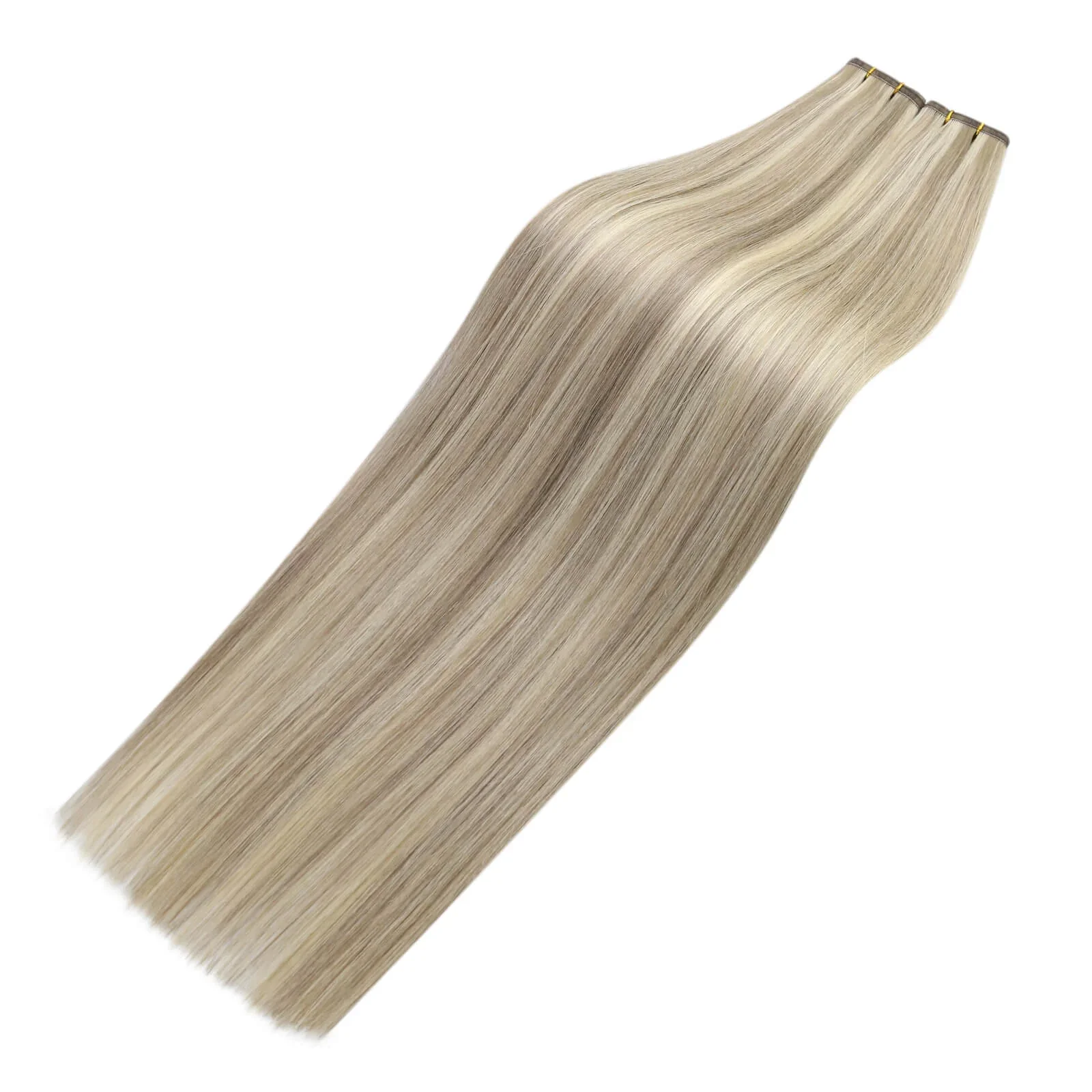 [50g/pcs]LaaVoo Virgin Sew in PU Weft Hair Extension For Women 100% Real Brazilian Human Hair Invisible Seamless Flat Silk Hair