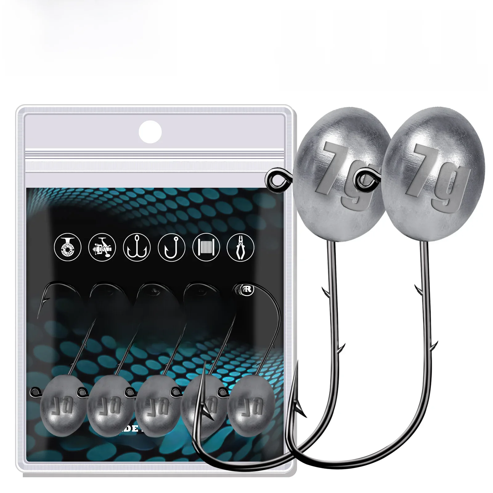 Jig Head Hook Rockfish Ajing hameçons de pêche pour leurre de ver souple bar poisson Pesca marchandises 0.8-7g 5 pièces/sac brochet truite accessoires