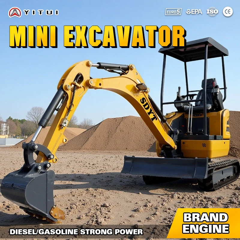 Mini pistas multifuncionales modificadas para requisitos particulares del excavador del motor Kubota para los sitios caseros de la construcción