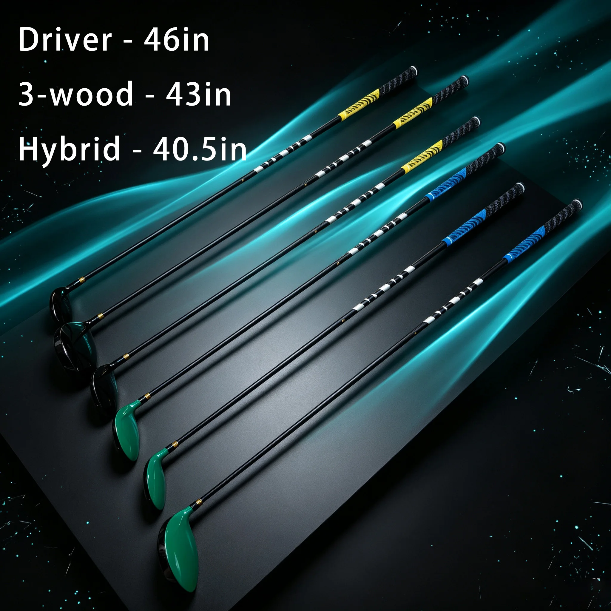 Multifunctional golf club: Driver, fairway wood, hybrid club. Suitable for both men and women. Available in black and green. Multiple precise lengths: 46/43/40.5inch. Optimized clubhead structure enhances shot forgiveness
