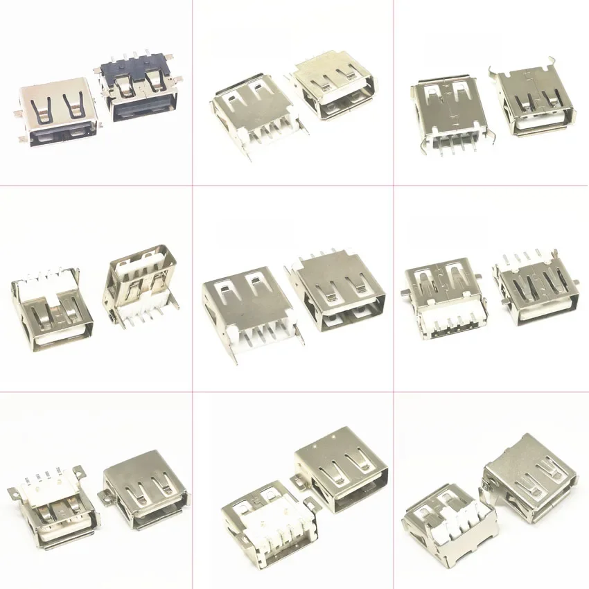 Prise USB Type A Femelle Verticale, 10 Pièces, 4 Broches, Wild USB, 180