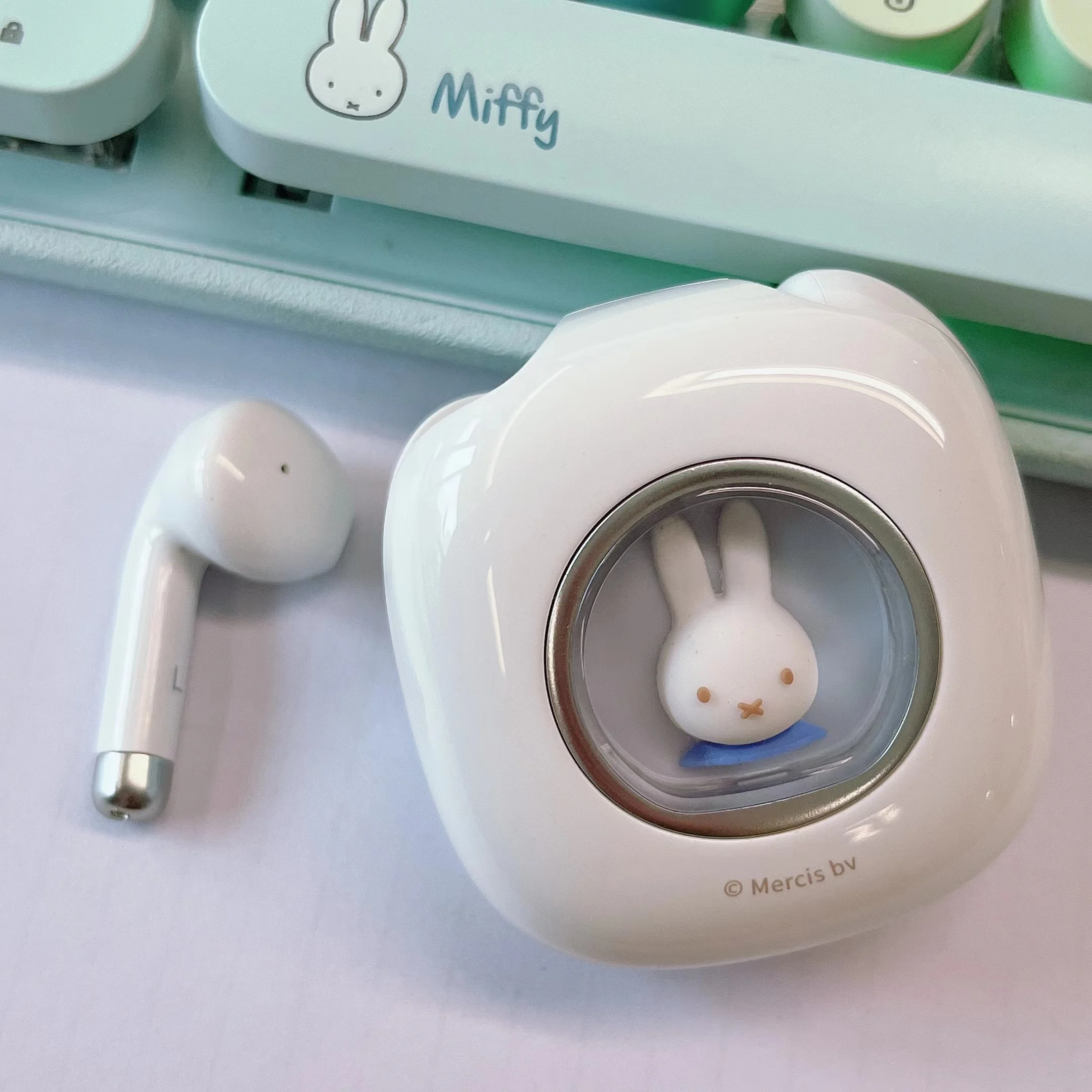 Imagem -06 - Miffy-earbuds sem Fio Bluetooth Headconjunto Tws Controle por Toque Earbud de Suspensão Longa Fones Estéreo Hifi com Luz Bluetooth 5.3