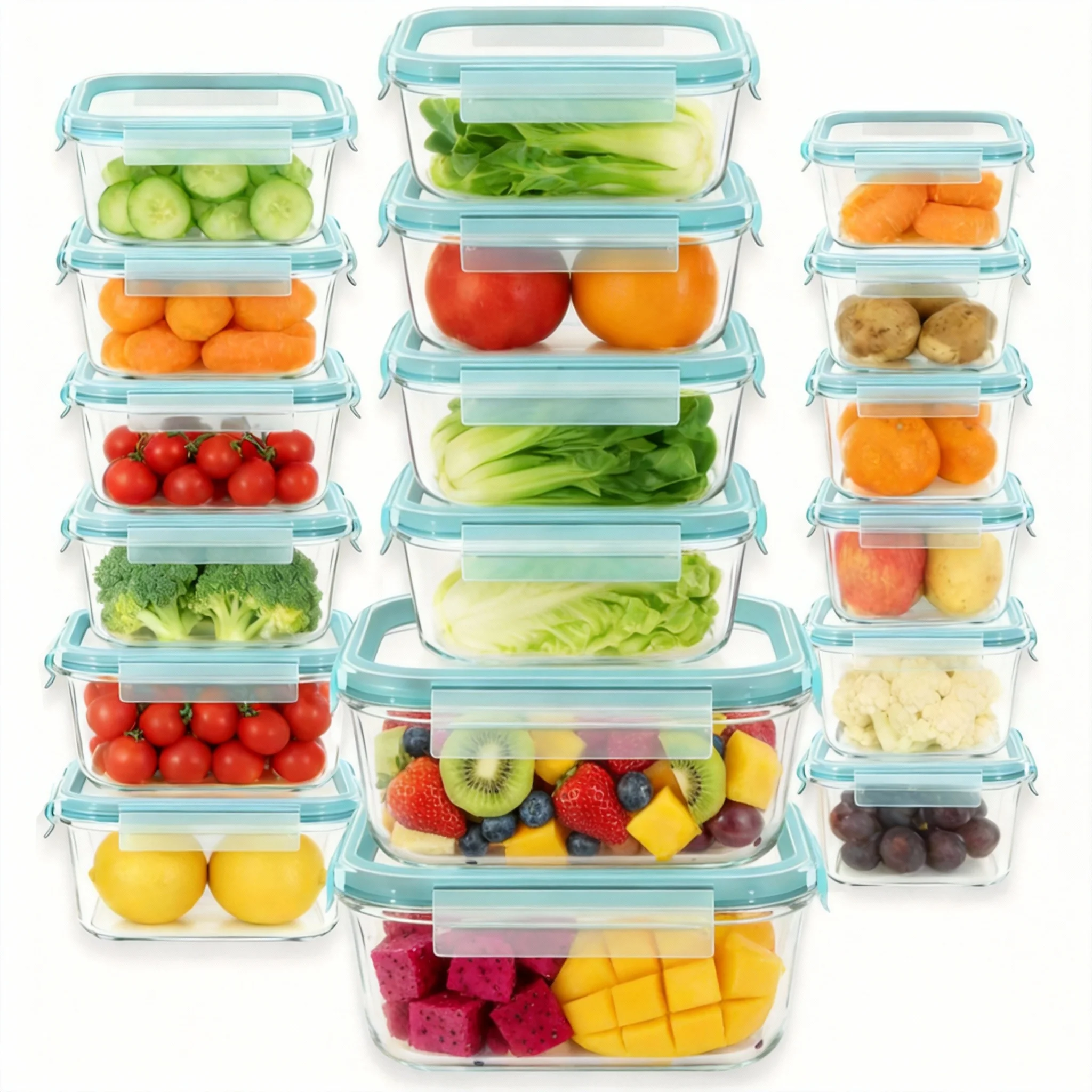 18Pack 27oz Glass Storage Containers with Lids, Glass Meal Prep Food Container Sets with Snap Airtight Lids for Microwave, Oven
