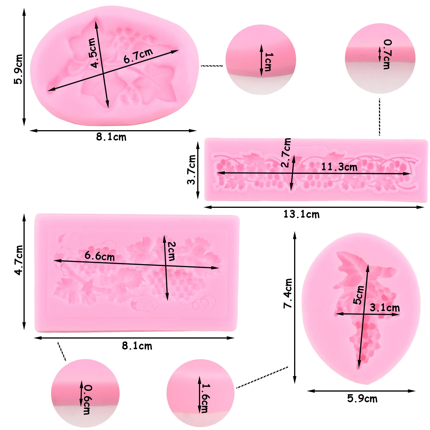 DIY Grapes Silicone Mold Fruit Cupacke Topper Fondant Cake Decoating Tools Chocolate Gumpaste Mould Candy Resin Clay Moulds