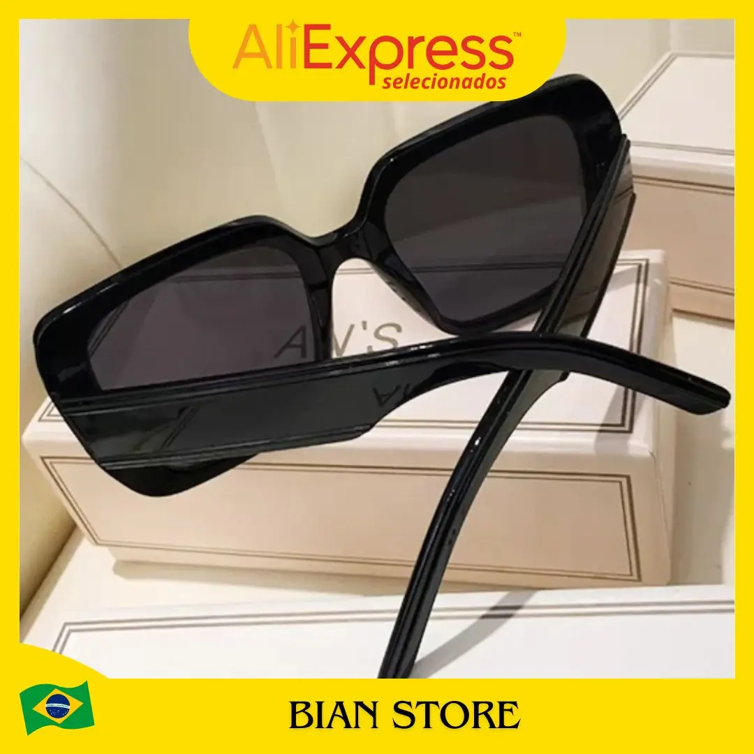 Women's Sunglasses Large Square Frame Glasses Elegant Luxurious Current Notorious Hot-IMMEDIATE SHIP TO ALL BRAZIL