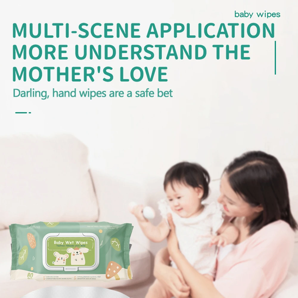 Baby Wipes, Unscented, Hypoallergenic, 80 Count, Flip Top, 1 Pack