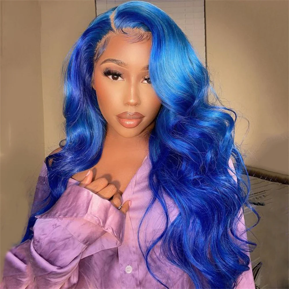 

Blue Body 613 Colored 13x6 HD Transparent Lace Frontal Wigs Human Hair Wig For Women Brazilian Remy Hair Glueless Full Lace Wigs