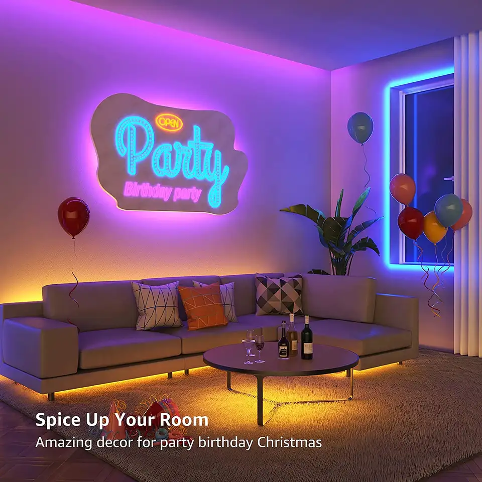 أضواء شريط LED الذكية RGB 5050 Tuya واي فاي زيجبي تحكم الهاتف USB LED شريط مرن لشريط إضاءة خلفية التلفزيون للغرفة والمنزل والحفلات - 4