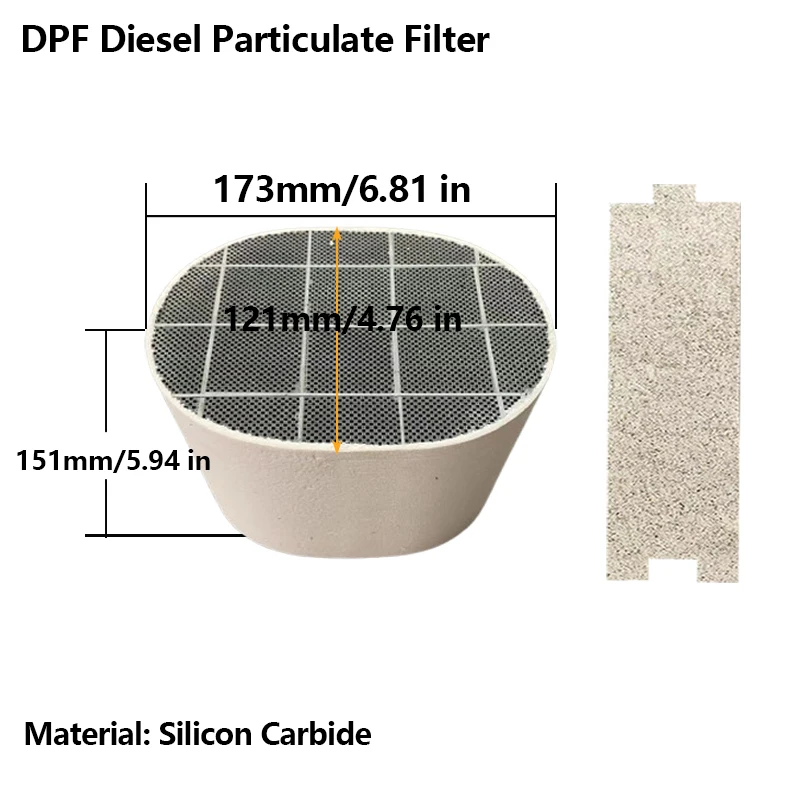 173*121*151mm Silicon Carbide DPF Superior Diesel Engine Filtration  SiC DPF Silicon Carbide Catalyst for Diese Engine Exhaust P