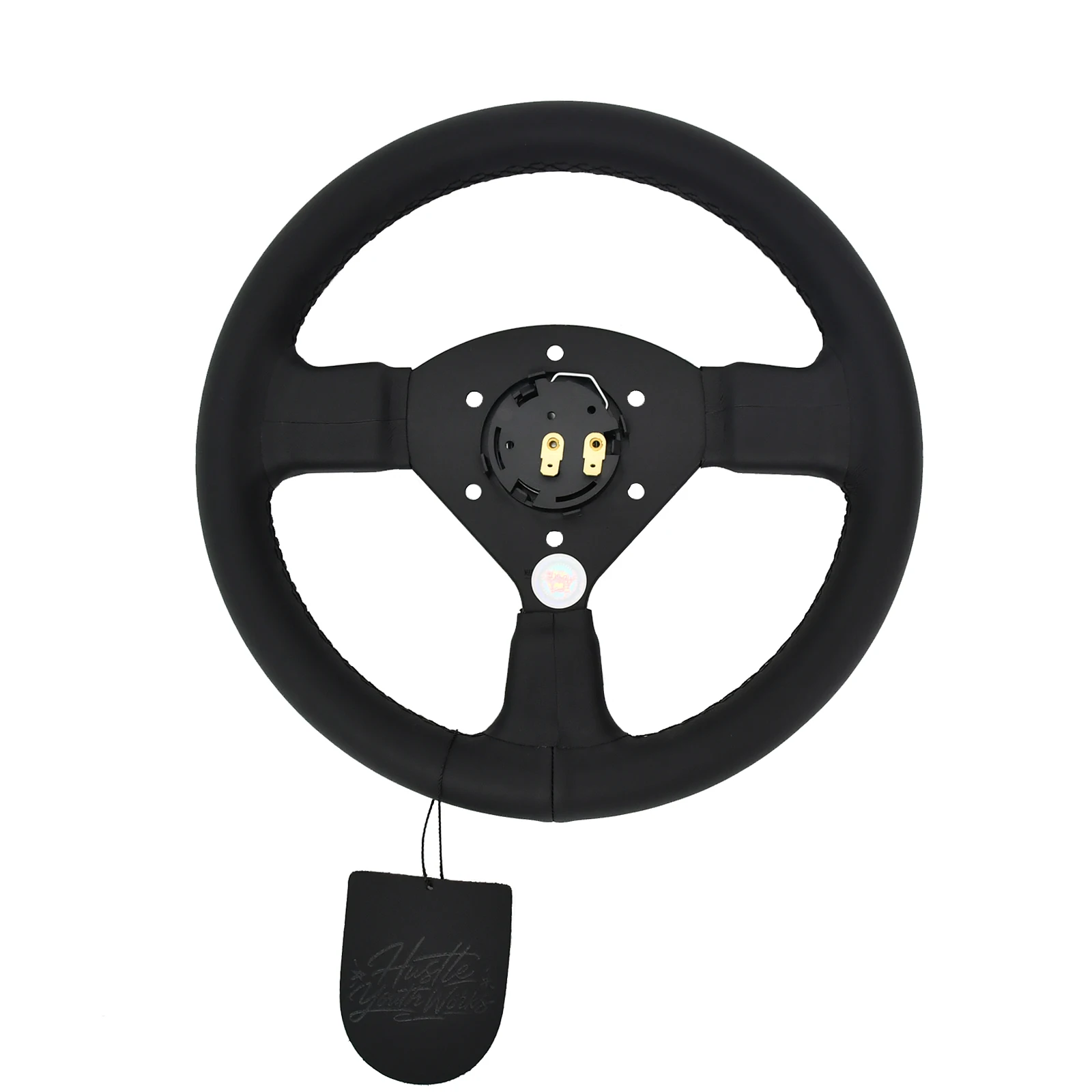 Matte Black 270mm Small Compact Racing Steering Wheel Universal 3-Spoke Graffiti HYW Quick Response Auto Accessory