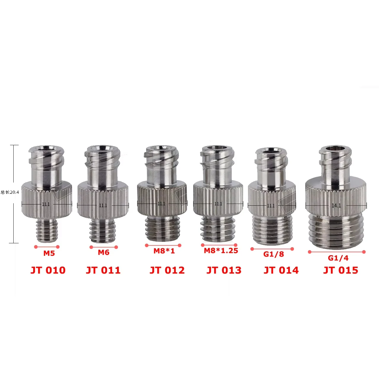 Pneumatic Metal Luer Syringe Barrel Adapter M5 M6 M8 Male Female Double Thread Luer, 5/10pcs