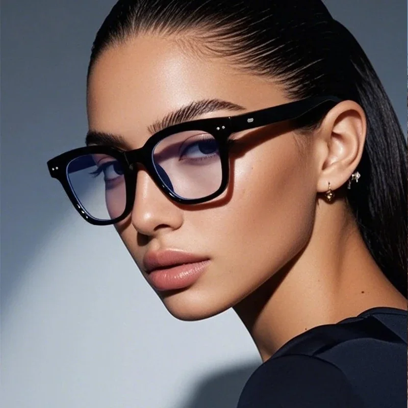 1/2 ensemble mode lunettes rondes cadre femmes classique optique lunettes optique Anti-lumière bleue montures de lunettes montures simples