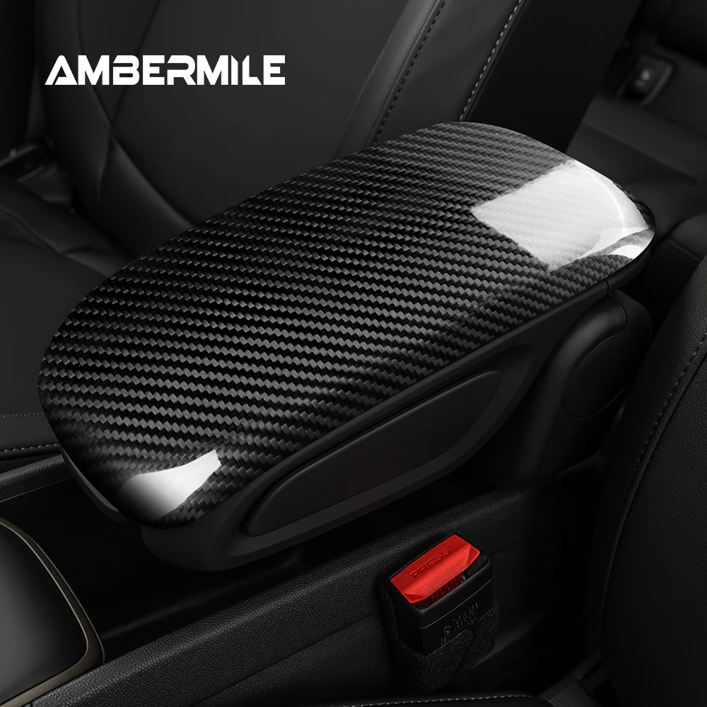 Real Carbon Fiber Hard for BMW Mini Countryman F60 2017-2022 Accessories Car Armrest Storage Box Protective Cover Interior Trim