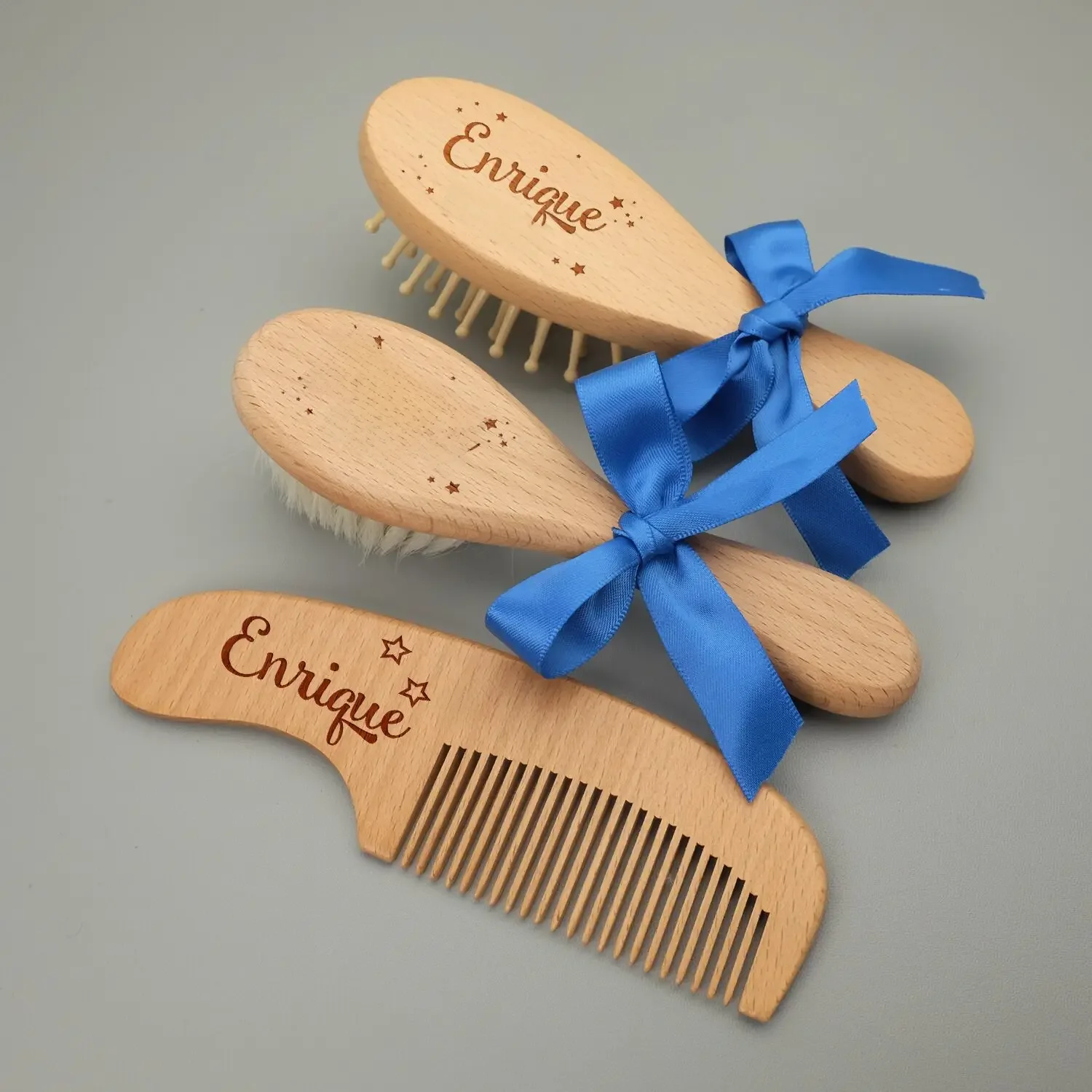 Brosses à cheveux personnalisées pour bébé, brosse et peigne en bois personnalisés pour bébé, graver le nom, baptême, anniversaire, réception-cadeau pour bébé, cadeaux pour nouveau-né