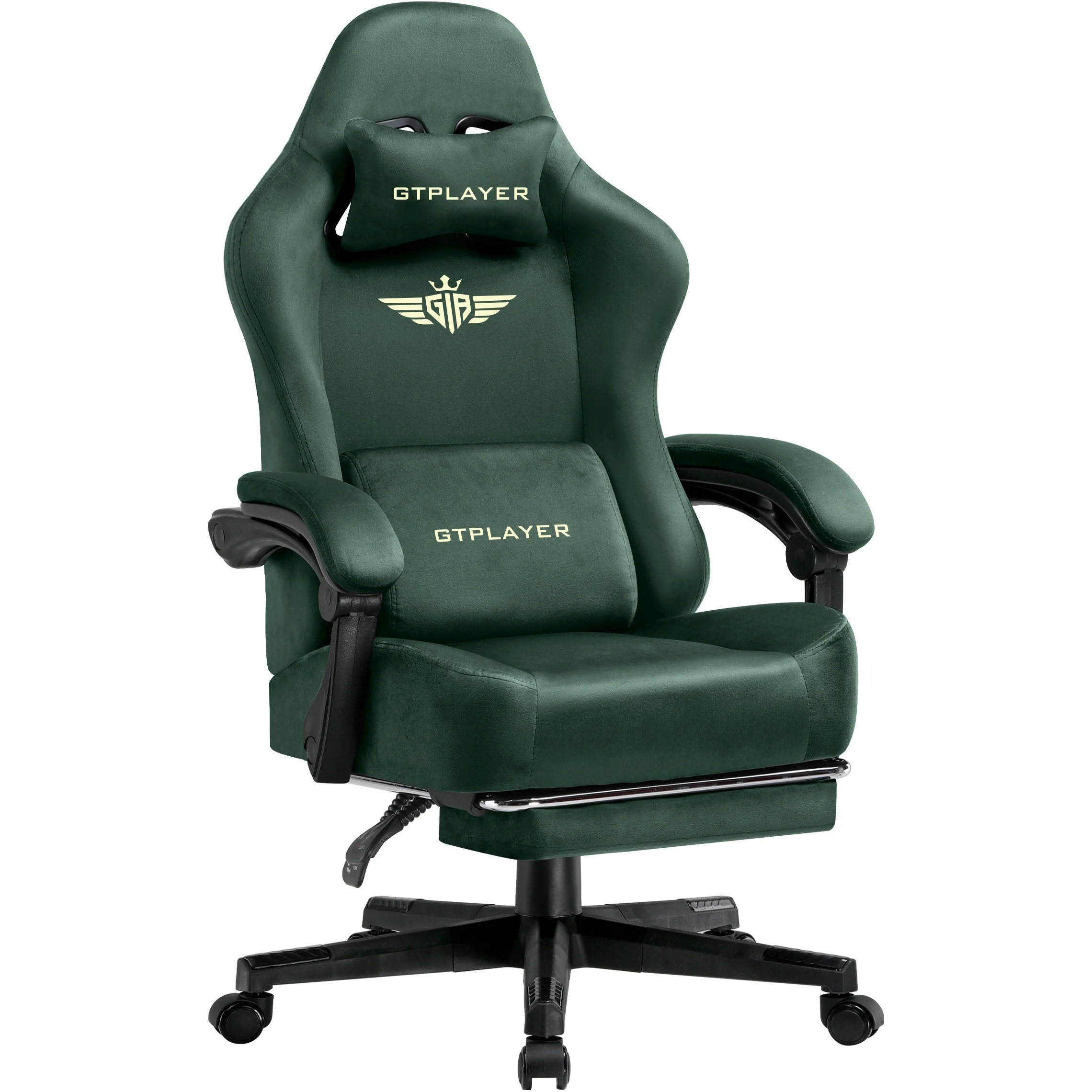 GTPLAYER Fabric Gaming Chair, Ergonomic Computer Chair with Footrest and Lumbar Support Height Adjustable Home Office Chair image 3