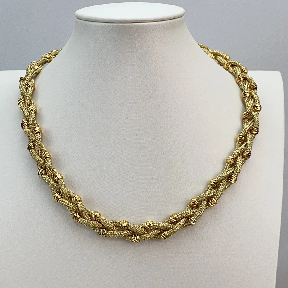 EMMA موضة دبي مطلية بالذهب الخرز القلائد أقراط خواتم مجموعات المجوهرات الجميلة للنساء هدايا مجوهرات حفلات الزفاف FHK21406 #3