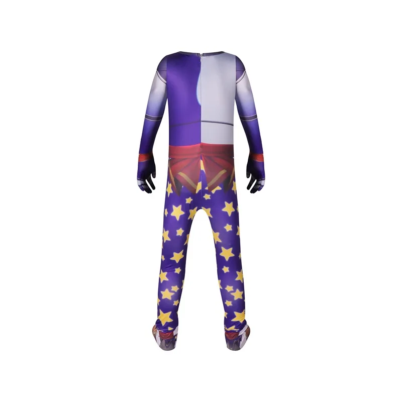 P-Jsmen Anime Sundrop FNAF Cosplay Costumes Sun Moon clown Freddie Kids Boys Girls Bodysuit mask Carnival Party Jumpsuit