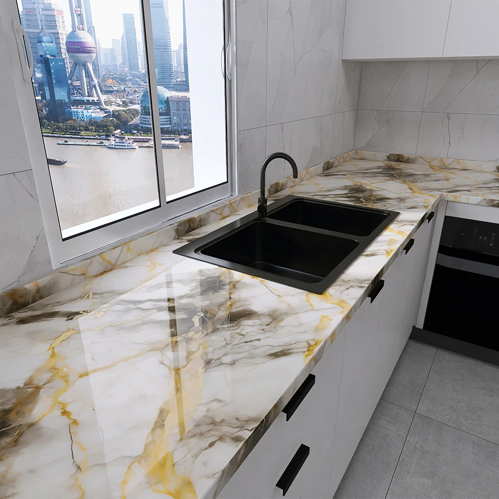 مناسبة للمطبخ ورق حائط ذاتي اللصق PVC ورق حائط ذاتي اللصق لتزيين المنزل ملصق مقاوم للماء والزيت #4